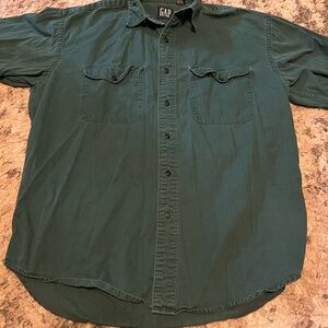 GAP Men's Deep Green Casual Shirt